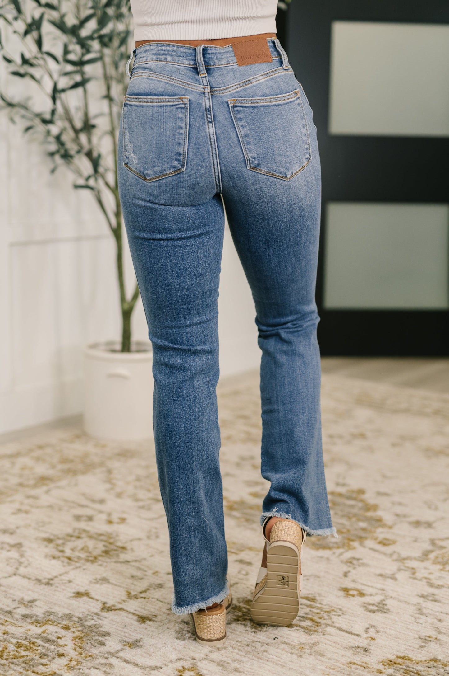 Maureen High Rise Distressed Bootcut Jeans - JUDY BLUE