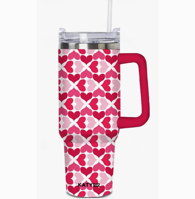 Multicolored Hearts Travel Tumbler 40 oz - Shop All Around Divas