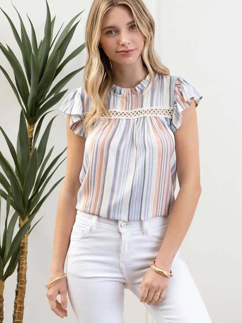 Cheryl Stripe Blouse - Shop All Around Divas