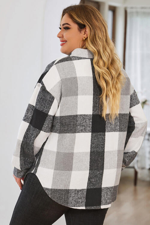 Plaid Button Up Jacket - 2 Colors - CURVY Shacket - Shop All Around Divas