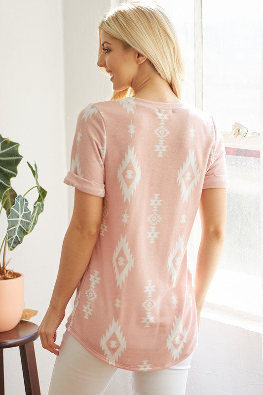 Sherry Aztec Top - Pink Urban