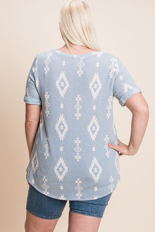 Sherry Aztez Top - Blue Urban Chic
