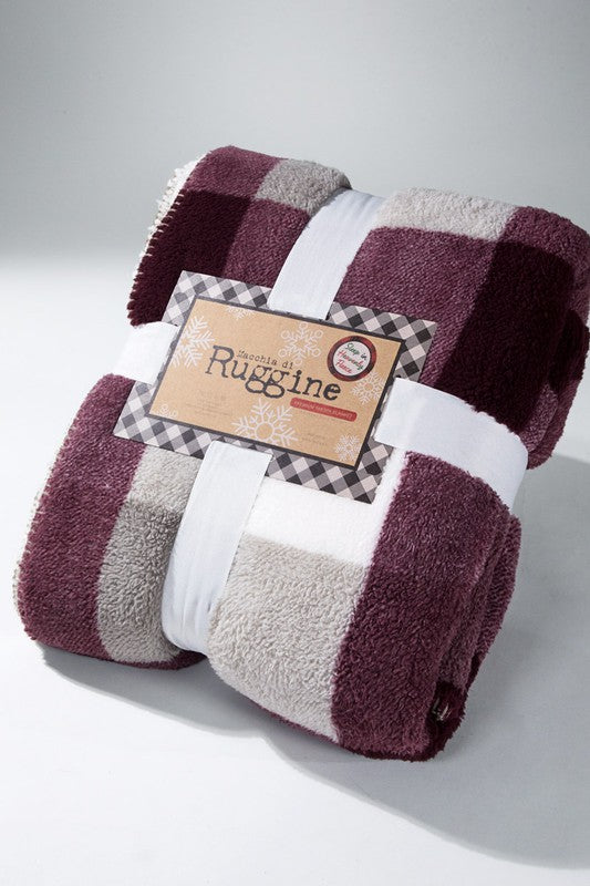 Soft Embrace Sherpa Blanket - Berry - Shop All Around Divas