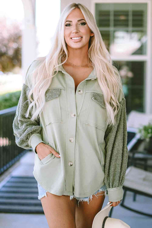 Collared Neck Button Down Jacket - 3 Colors