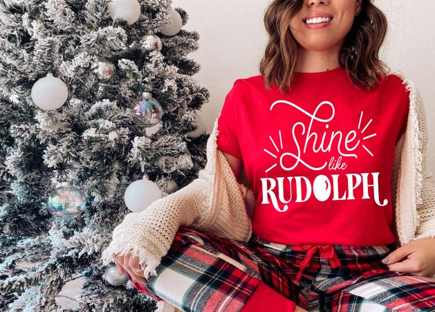 Shine Like Rudolph Christmas Graphic Tee