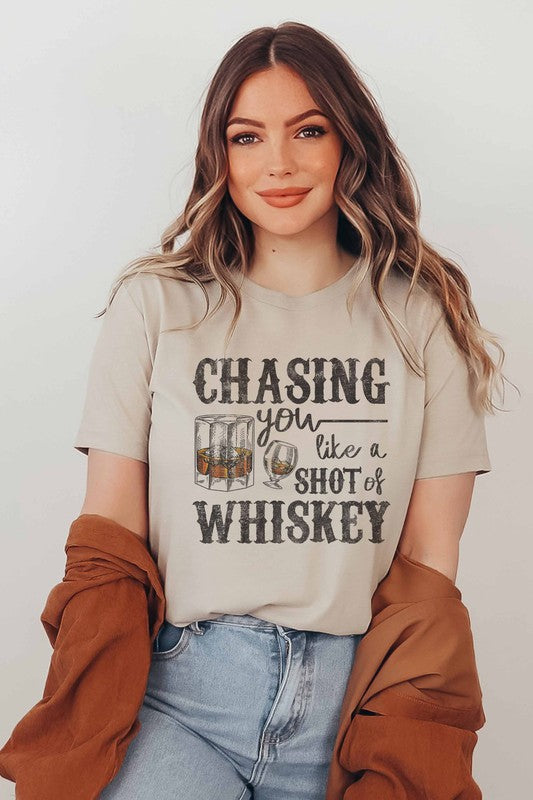 Chasing Whiskey Tee - Shop All Around Divas