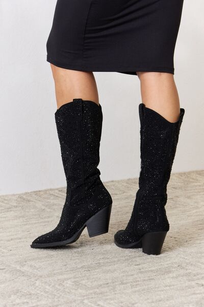 Forever Link Rhinestone Knee High Cowboy Boots - Shop All Around Divas