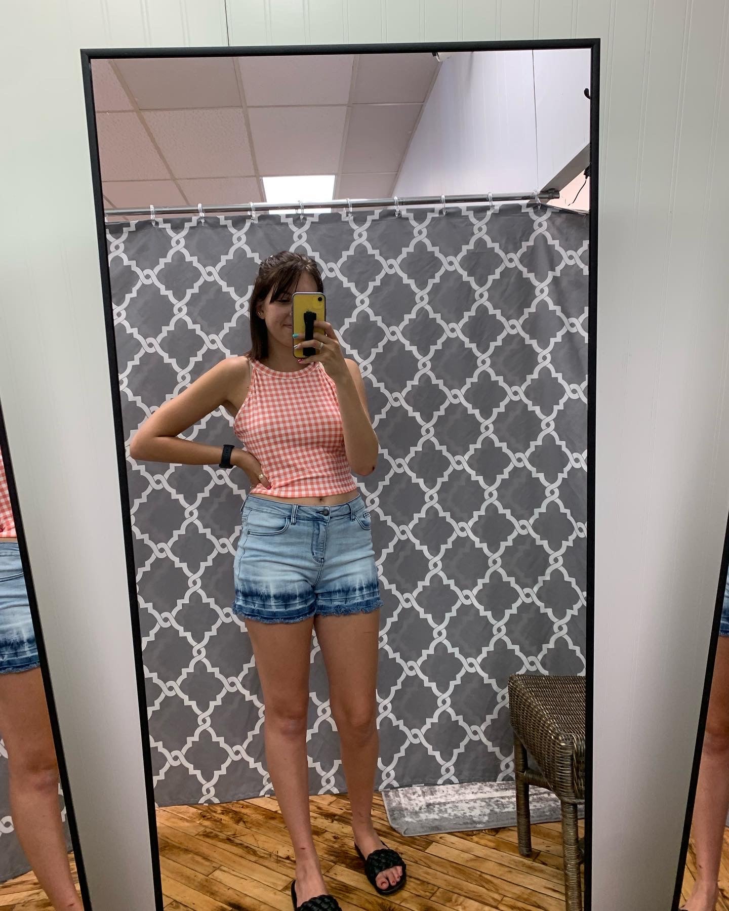 Dewdrop Crop - Plaid reborn j