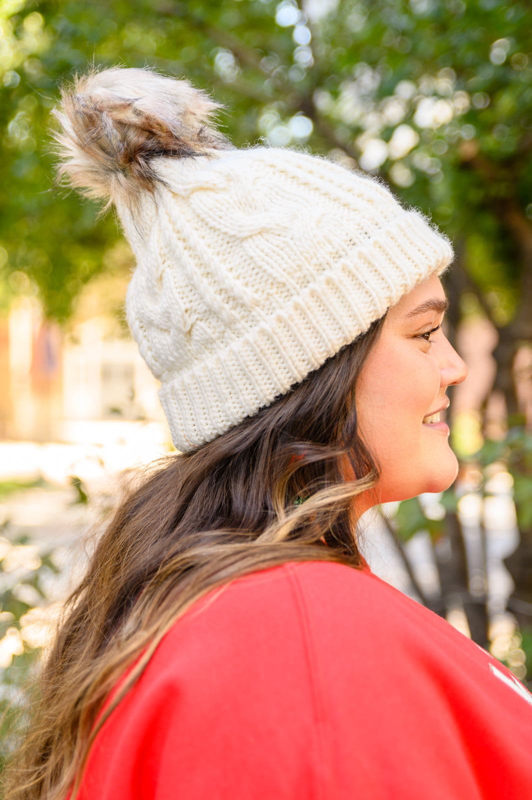 Cable Knit Cuffed Beanie In Ivory - Shop All Around Divas