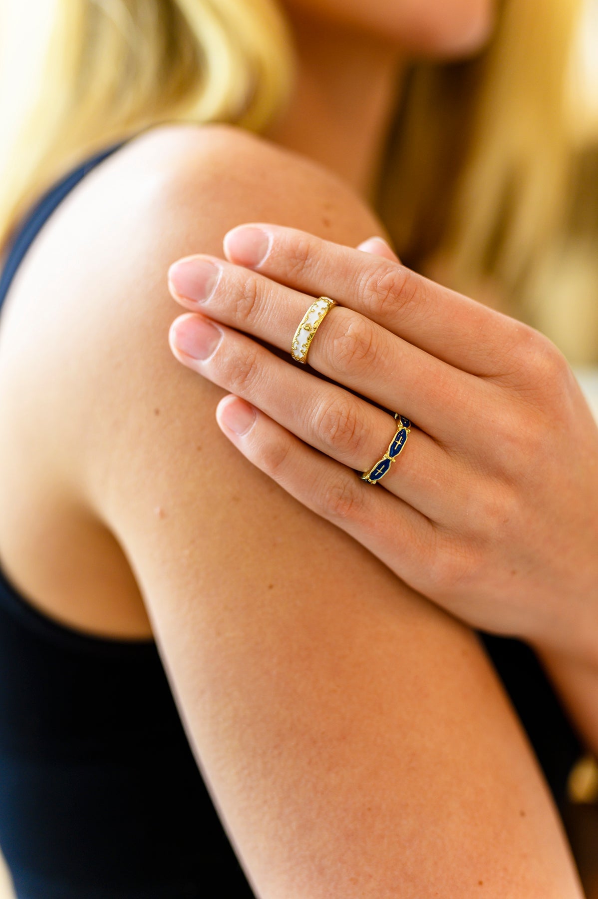 Carolina Hand Crafted White Pattern Ring - Shop All Around Divas