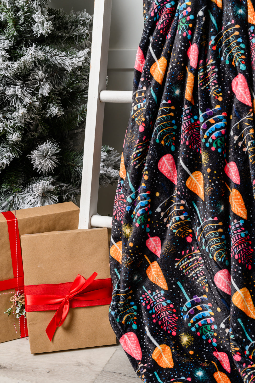 Holiday Fleece Blanket in Neon Trees - Shop All Around Divas