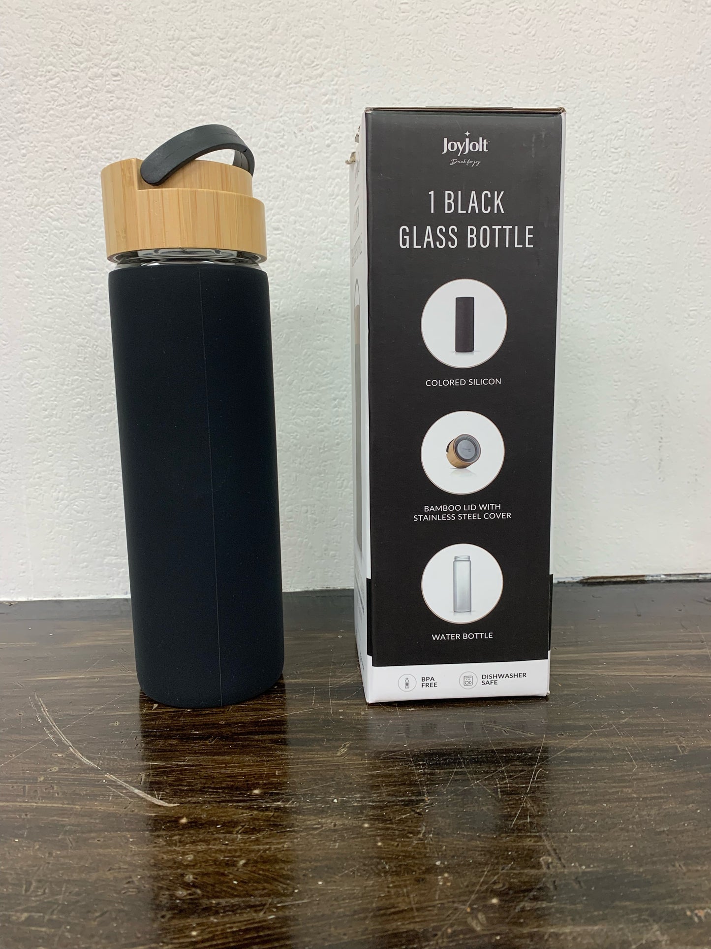 Glass Water Bottle Joy Jolt