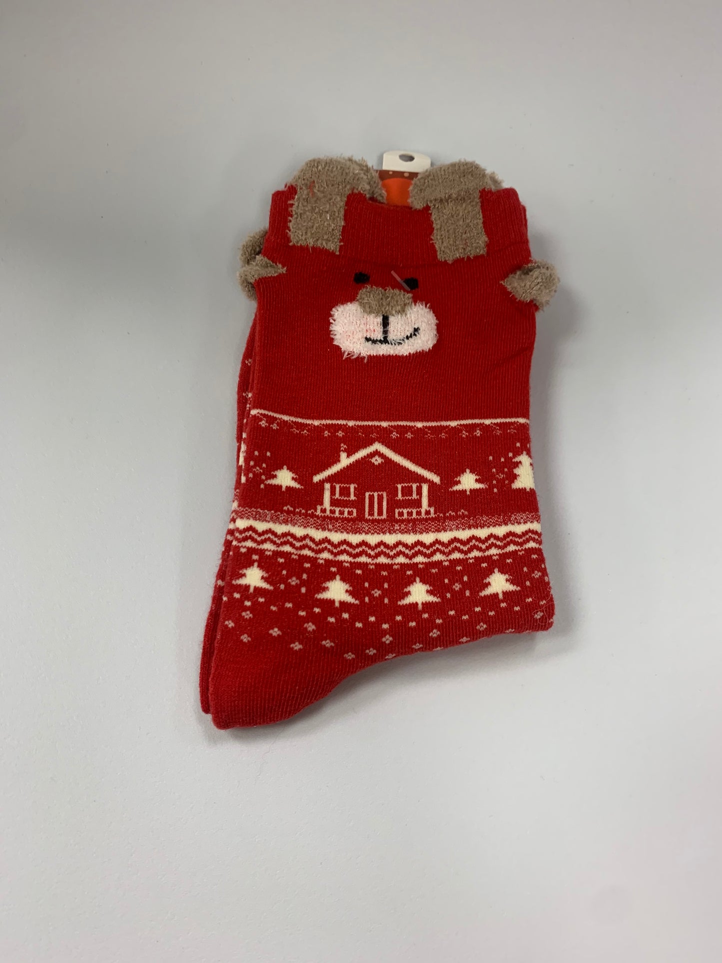 Reindeer Face Christmas Socks