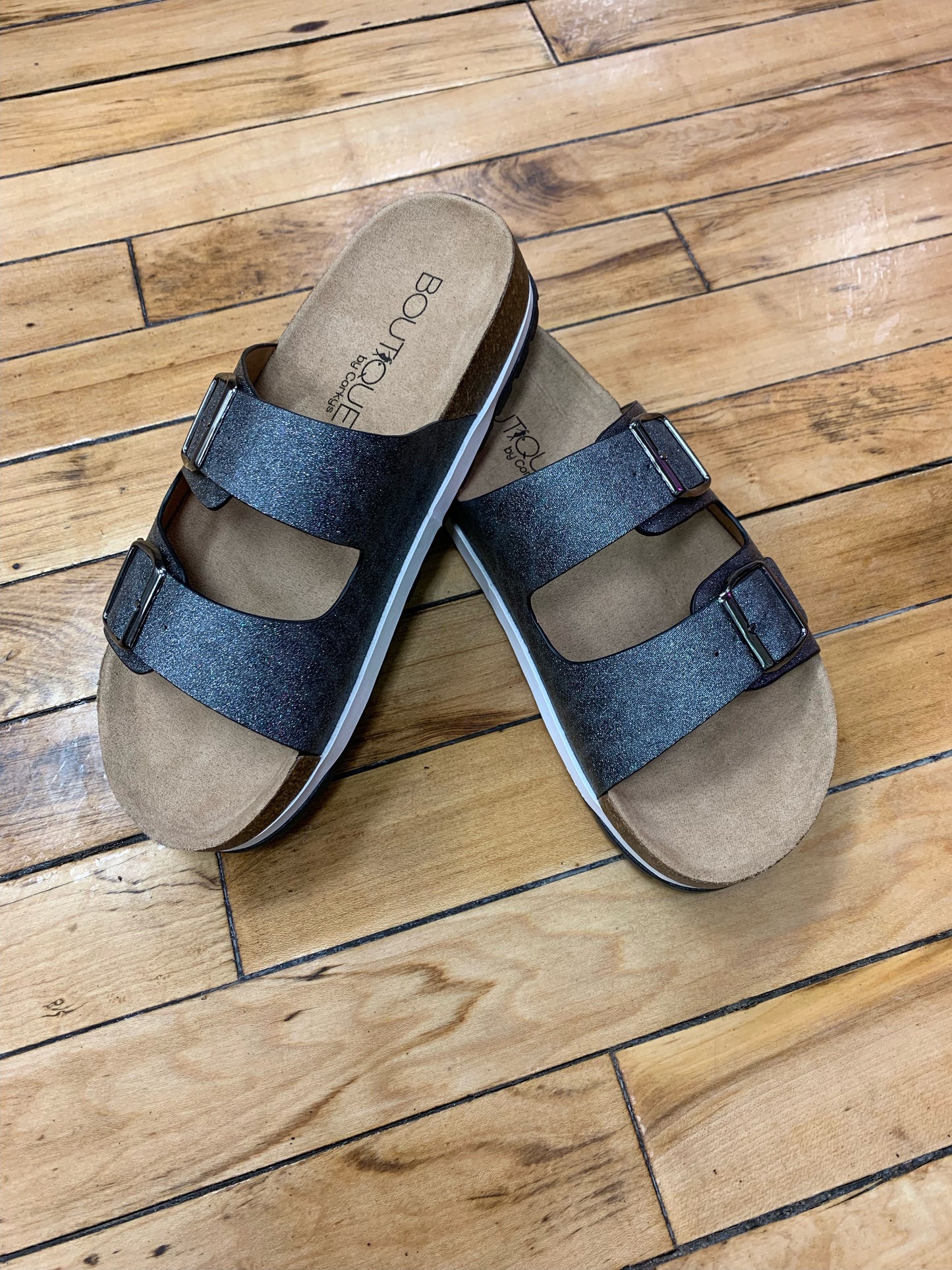 Beach Babe Sandals - Charcoal Corkys