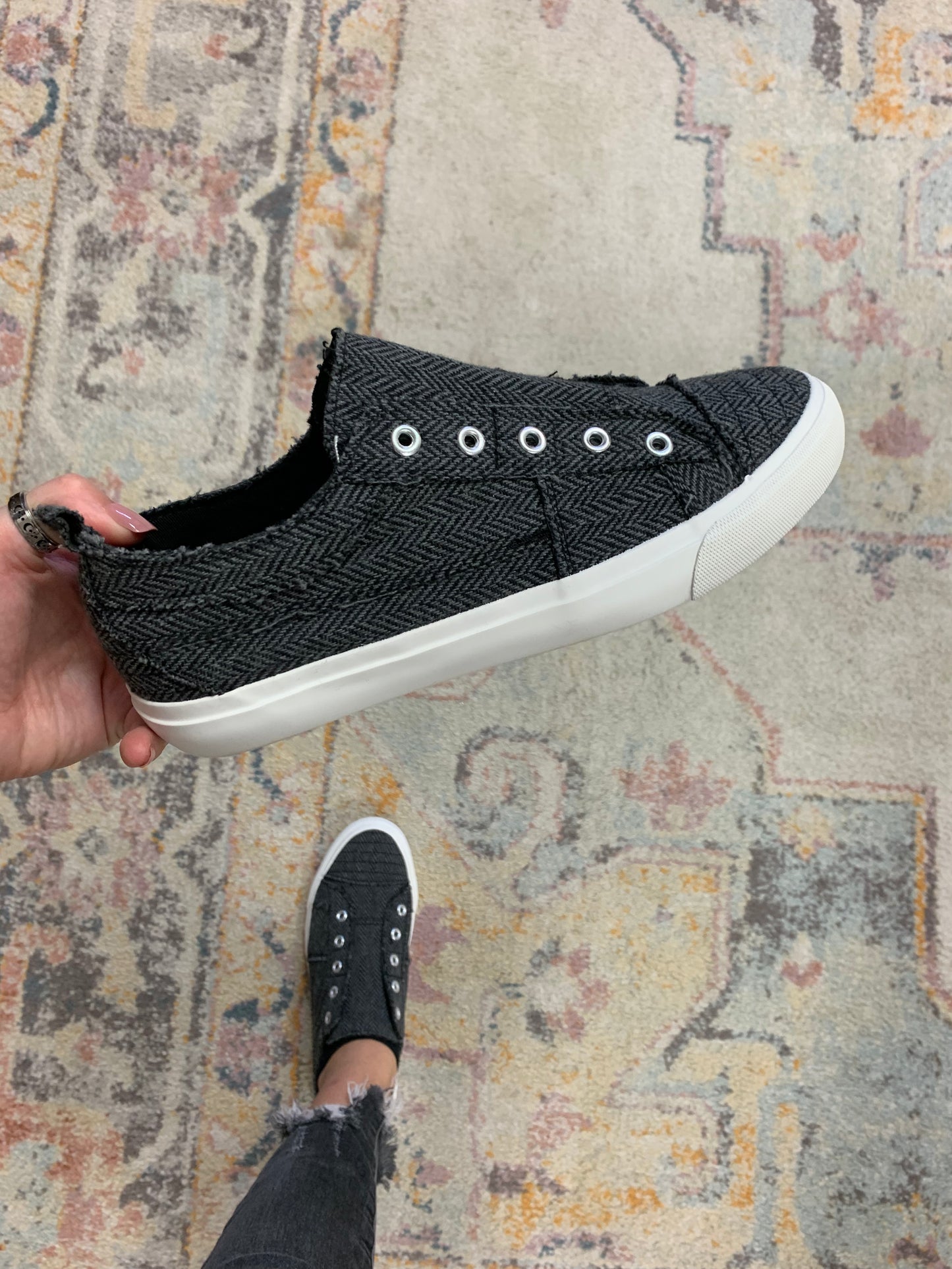 Babalu Corkys - Grey Herringbone Corkys