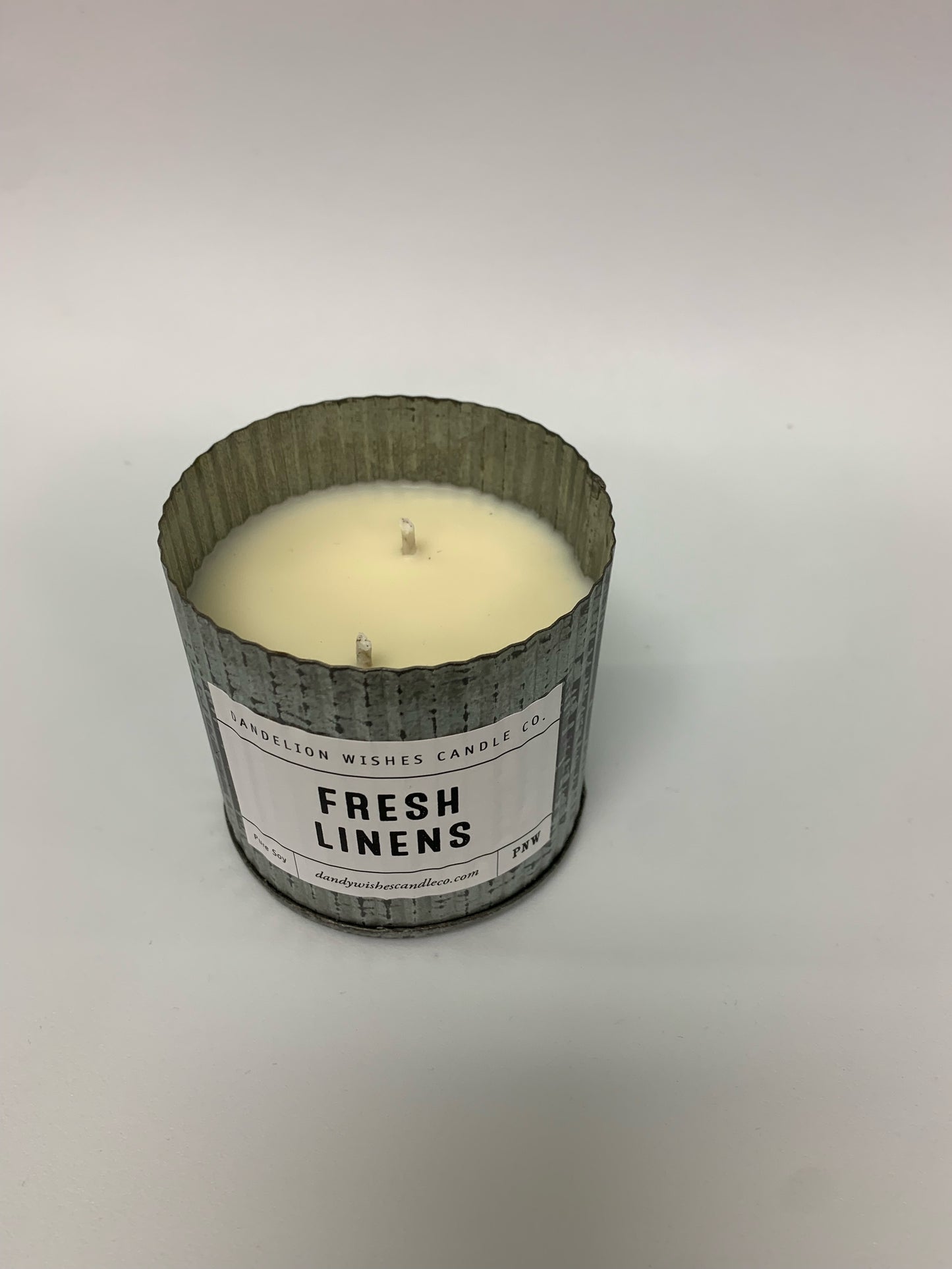 Fresh Linens Tin Candle Dandelion Wishes Candle Co.