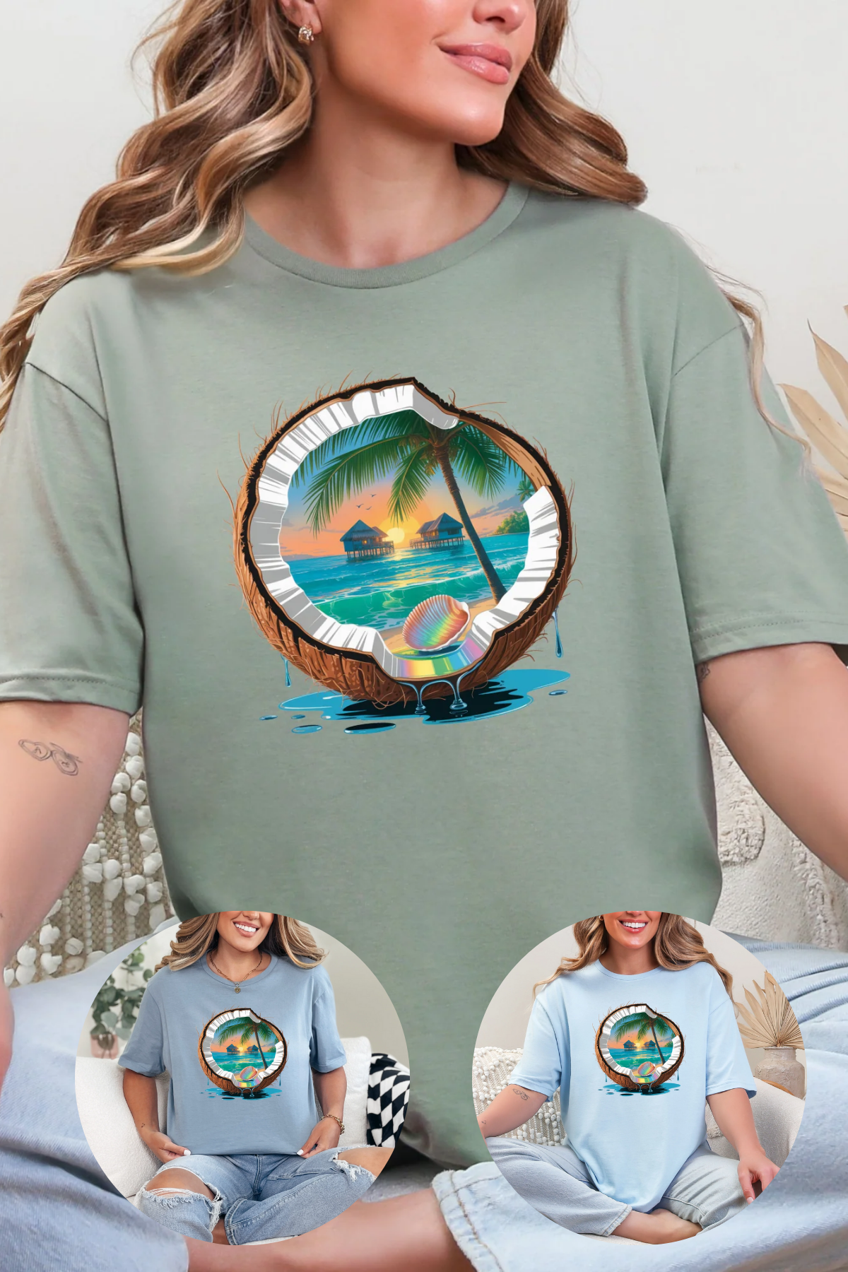 Tropical Coconut T-Shirt - 3 colors