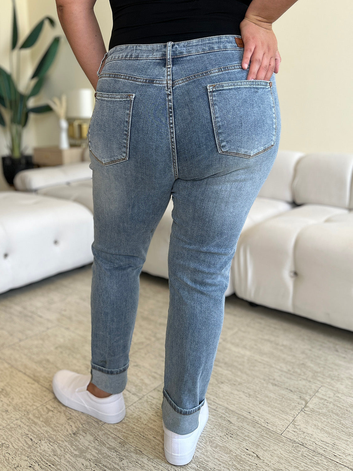 Judy Blue Full Size High Waist Cuff Hem Skinny Jeans - Shop All Around Divas