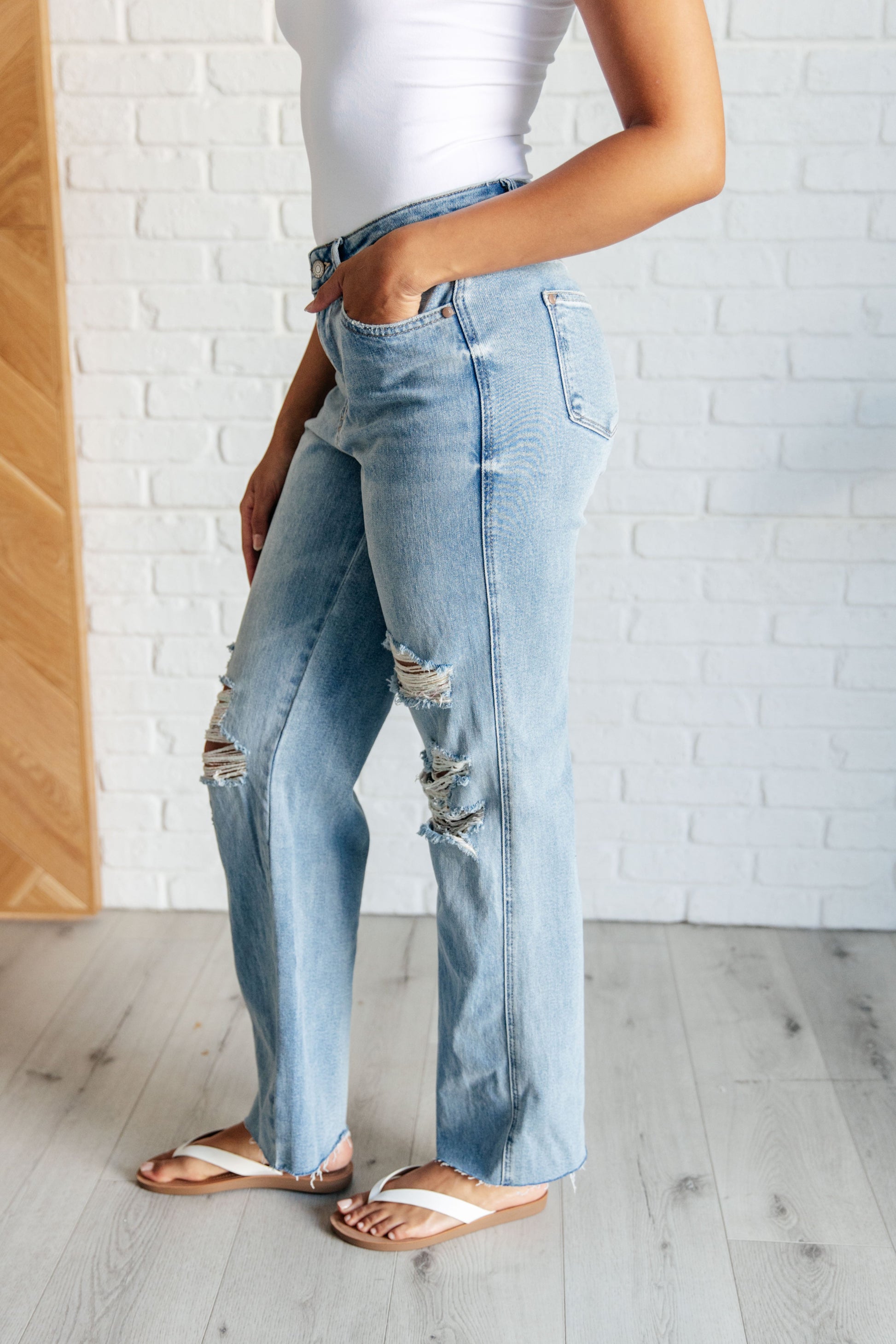 Ramona High Rise Rigid Magic Destroyed Straight Jeans Ave Shops
