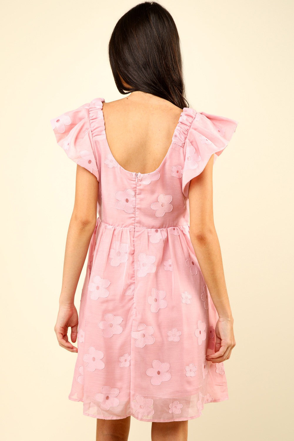 VERY J Flower Embroidered Organza Mini Dress - Shop All Around Divas