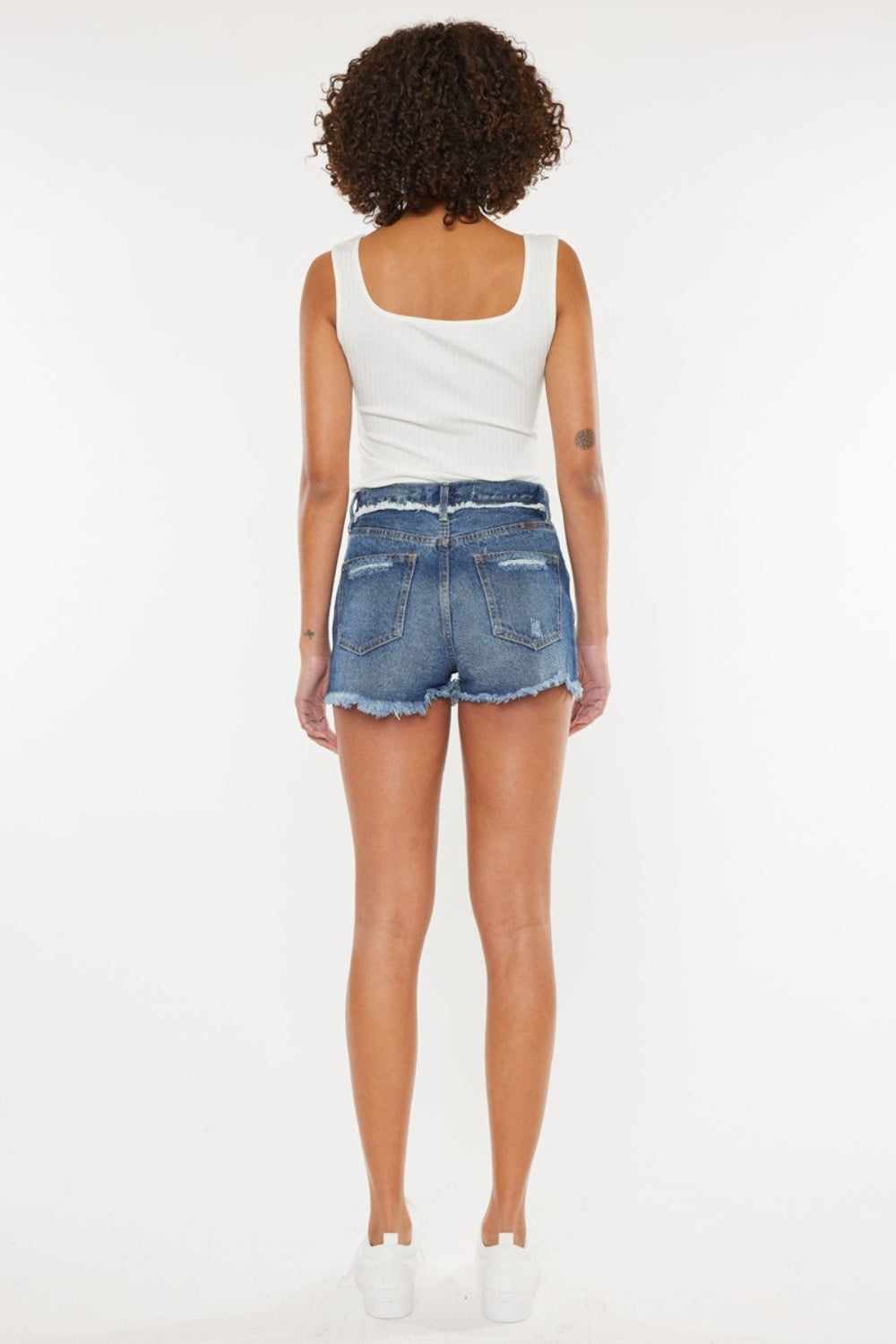 Kancan Distressed Button Fly Denim Shorts - Shop All Around Divas