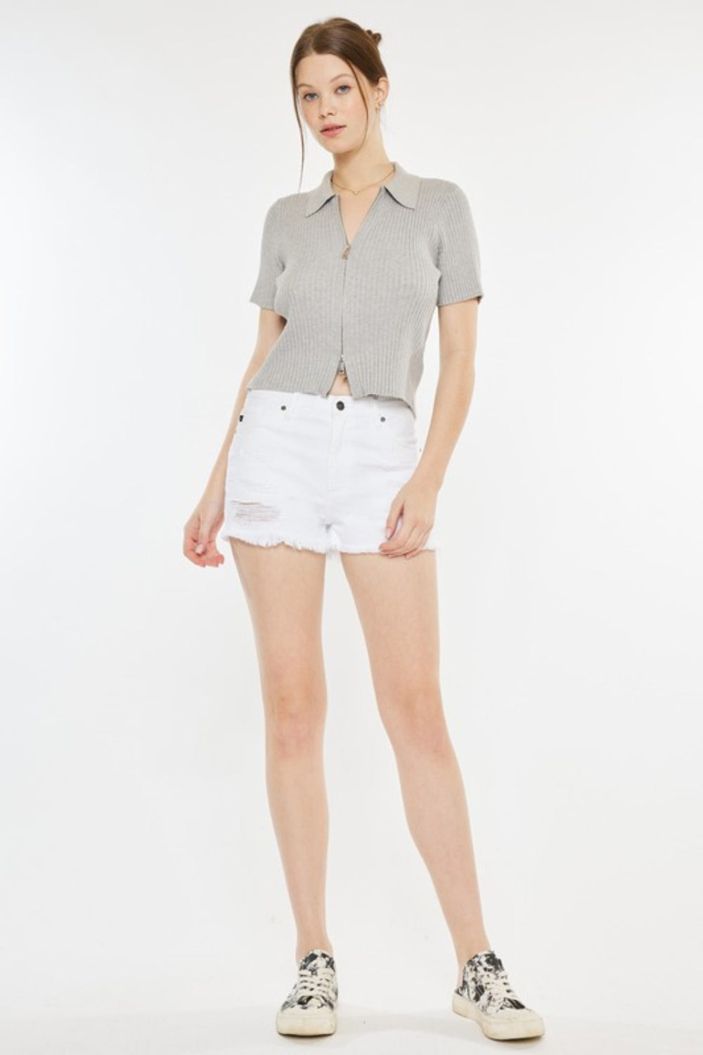 Kancan Raw Hem Distressed Denim Shorts - Shop All Around Divas