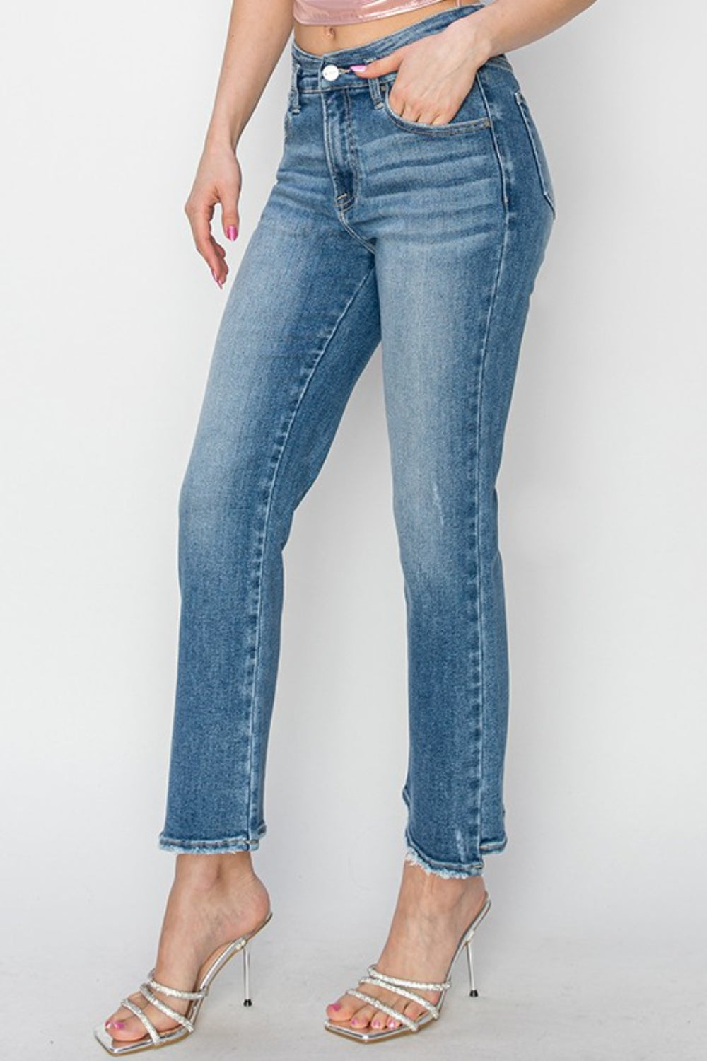 RISEN High Rise Slim Straight Jeans - Shop All Around Divas