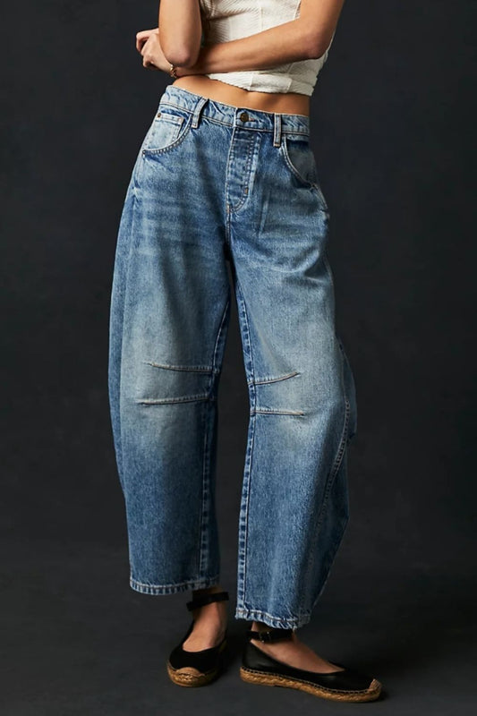 Wide Leg Jeans with Pockets -multiple colors