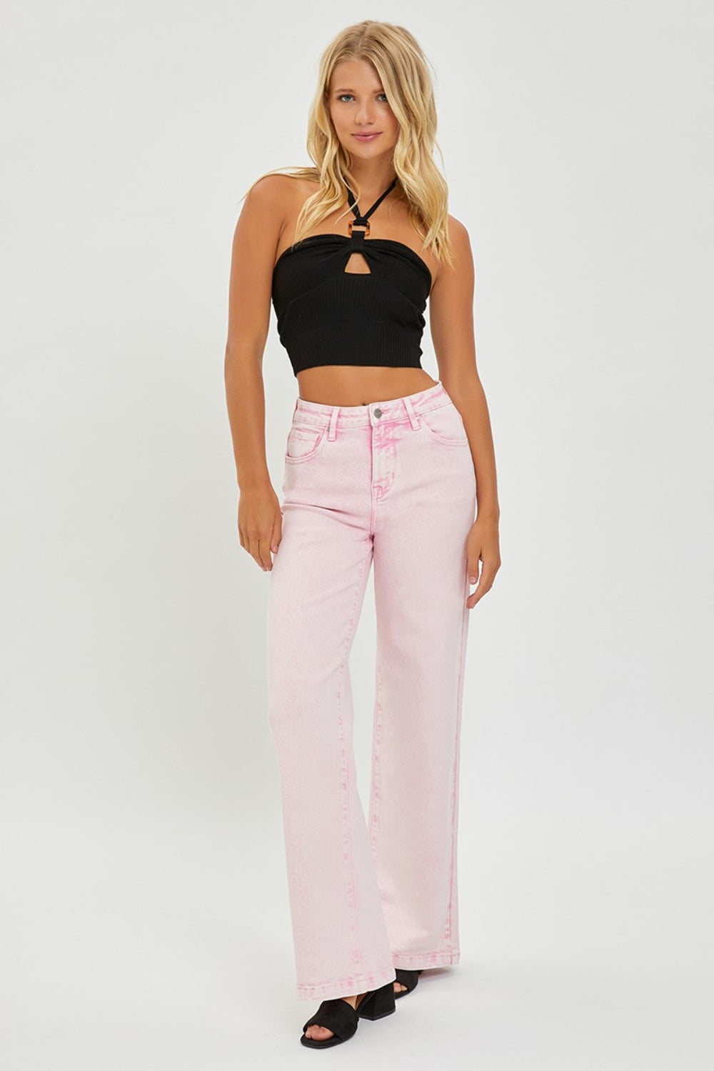 RISEN Full Size High Rise Tummy Control Wide Leg Jeans - Shop All Around Divas