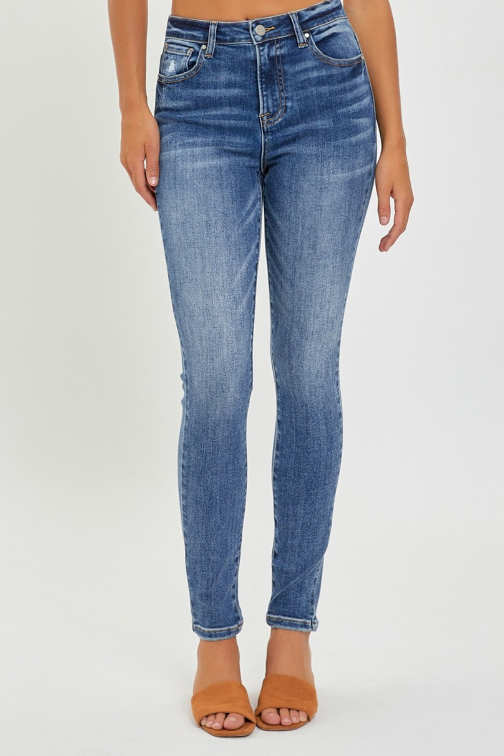 RISEN Full Size Mid Rise Ankle Skinny Jeans - Shop All Around Divas