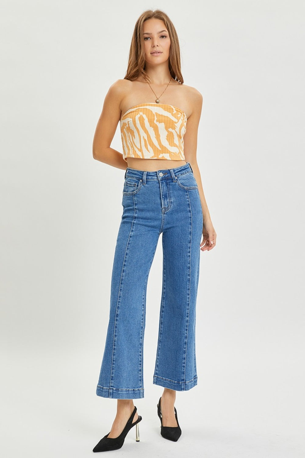 Risen Full Size High Rise Wide Leg Jeans Trendsi