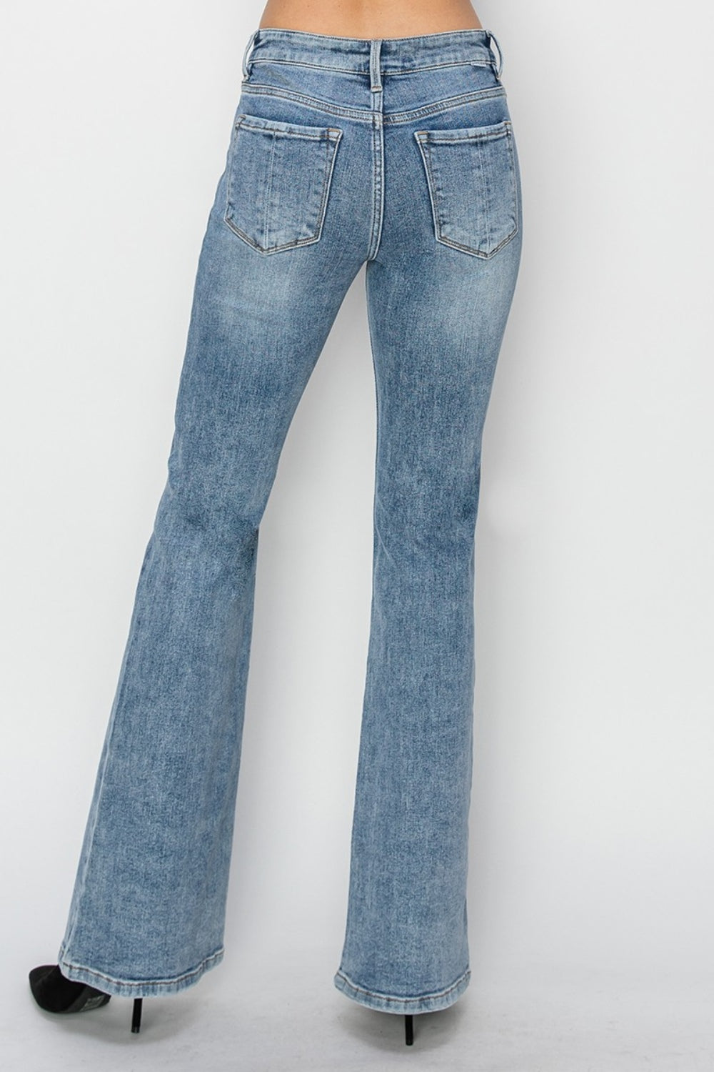 RISEN Full Size Mid Rise Bootcut Jeans Trendsi