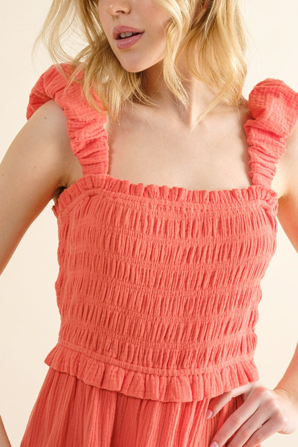 And The Why Smocked Ruffled Tiered Dress - Shop All Around Divas