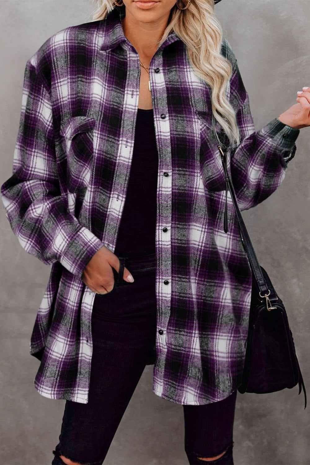 Falling For You Plaid Collared Neck Long Sleeve Shirt - 6 Colors