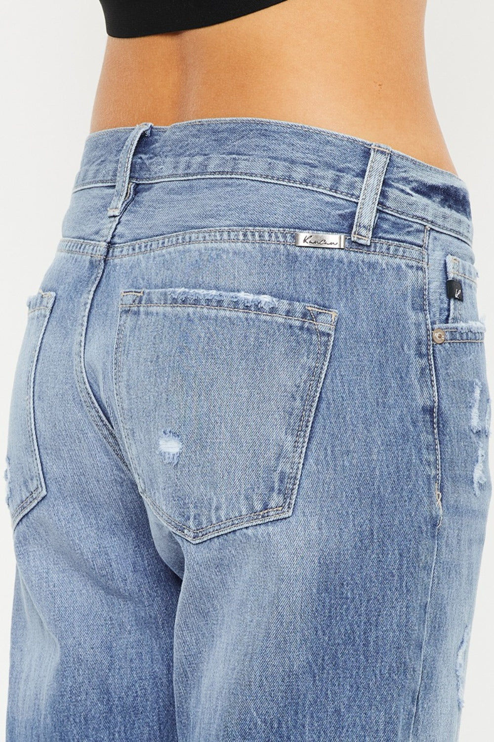 Kancan Mid Rise Distressed Straight Jeans - Shop All Around Divas