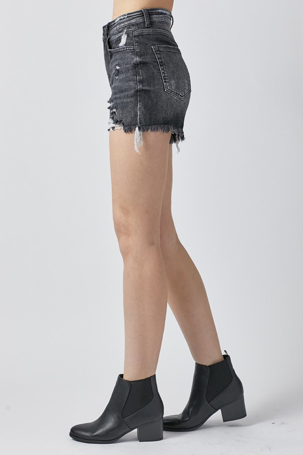 RISEN Full Size High Rise Distressed Denim Shorts - Shop All Around Divas