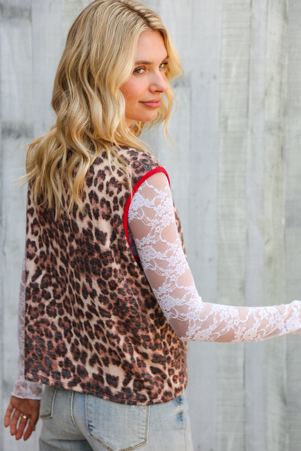 Fierce and Flirty Leopard Vest with Front Bow Details