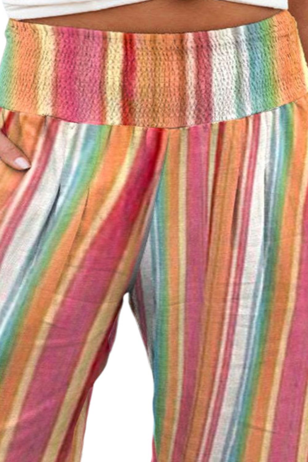 Plus Size Striped Wide Leg Pants - Shop All Around Divas