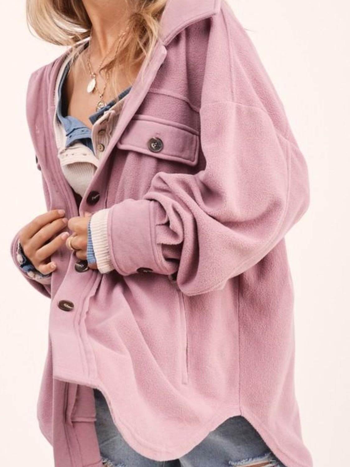 Button Up Long Sleeve Jacket - 9 Colors Trendsi