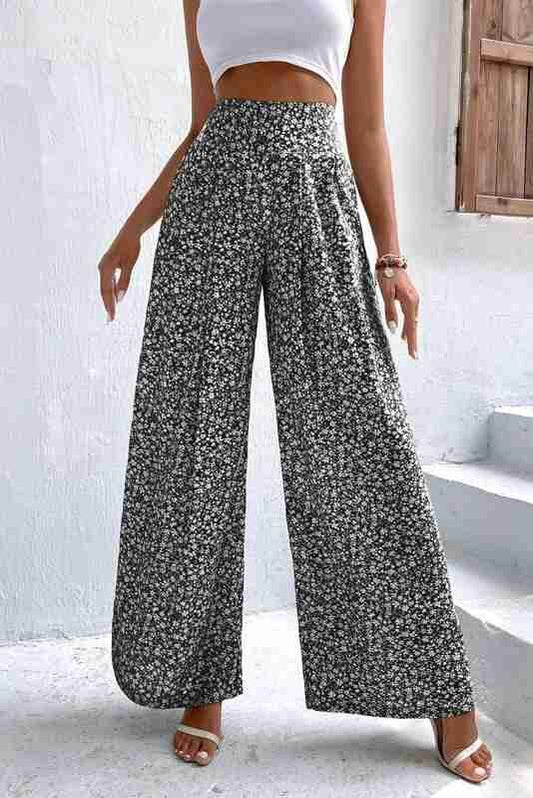 Floral Frenzy Wide Leg Pants - Shop All Around Divas