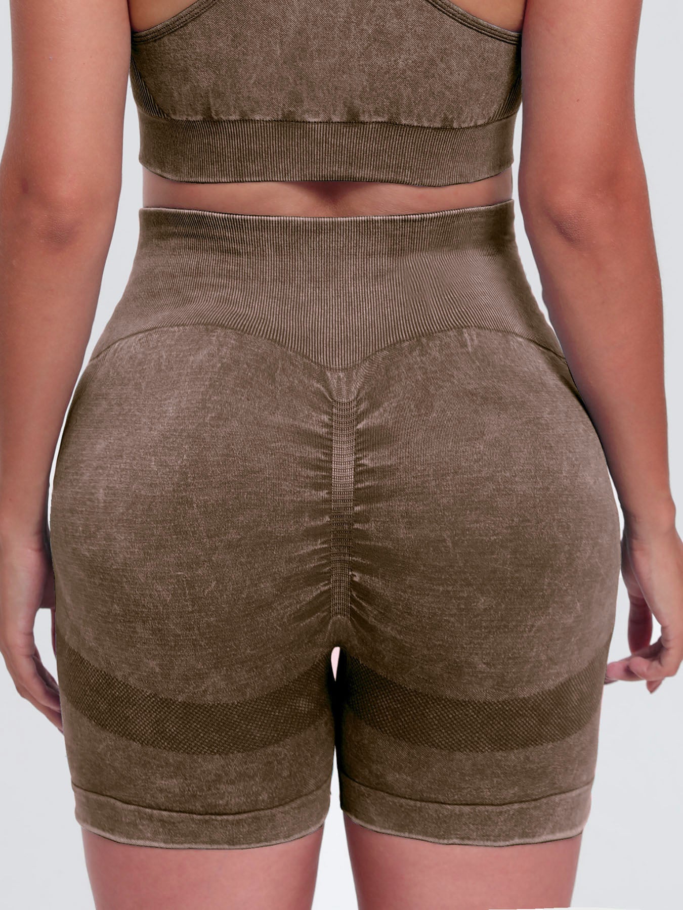 Washed High Waist Active Shorts - 4 Colors Trendsi