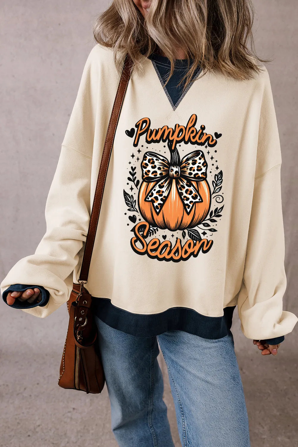 Pumpkin Graphic Long Sleeve Sweatshirt