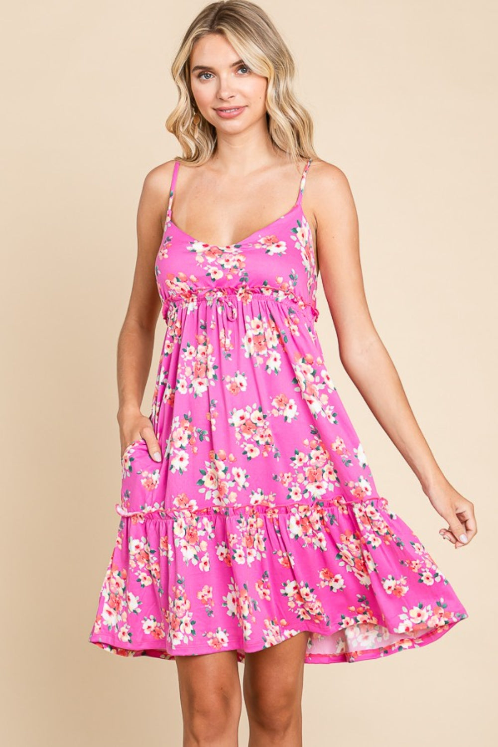 Culture Code Full Size Floral Ruffled Cami Dress - Shop All Around Divas