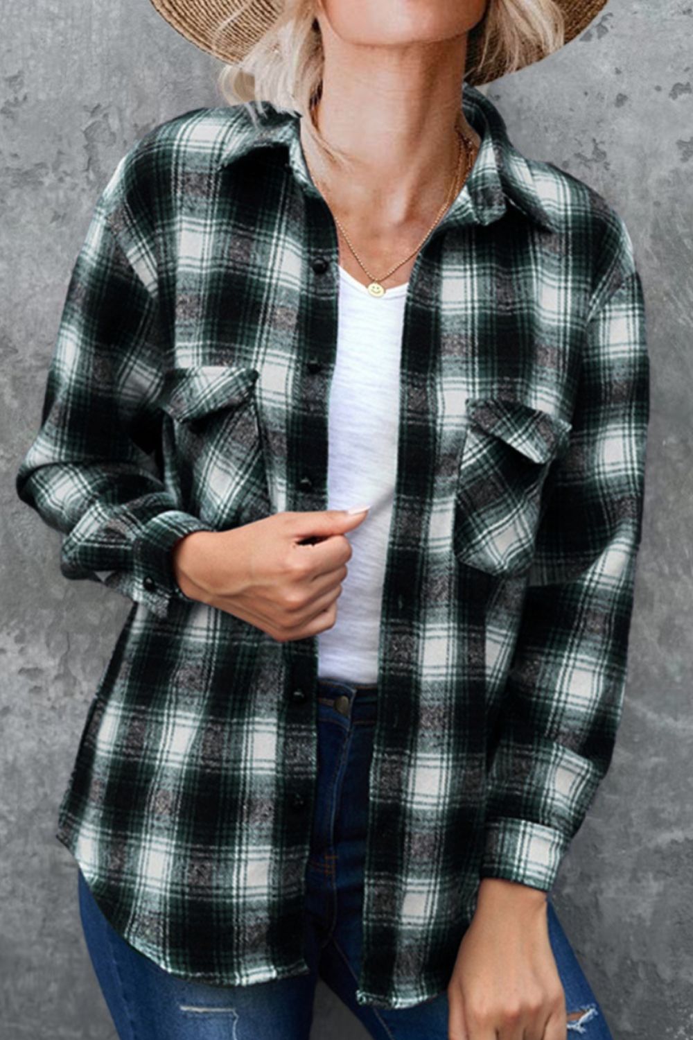 Falling For You Plaid Collared Neck Long Sleeve Shirt - 6 Colors