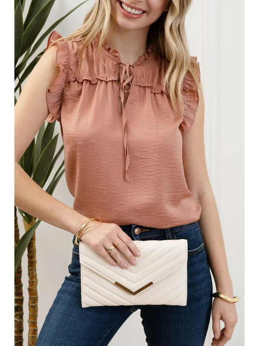 Janis Ruffle Collared Top - Shop All Around Divas
