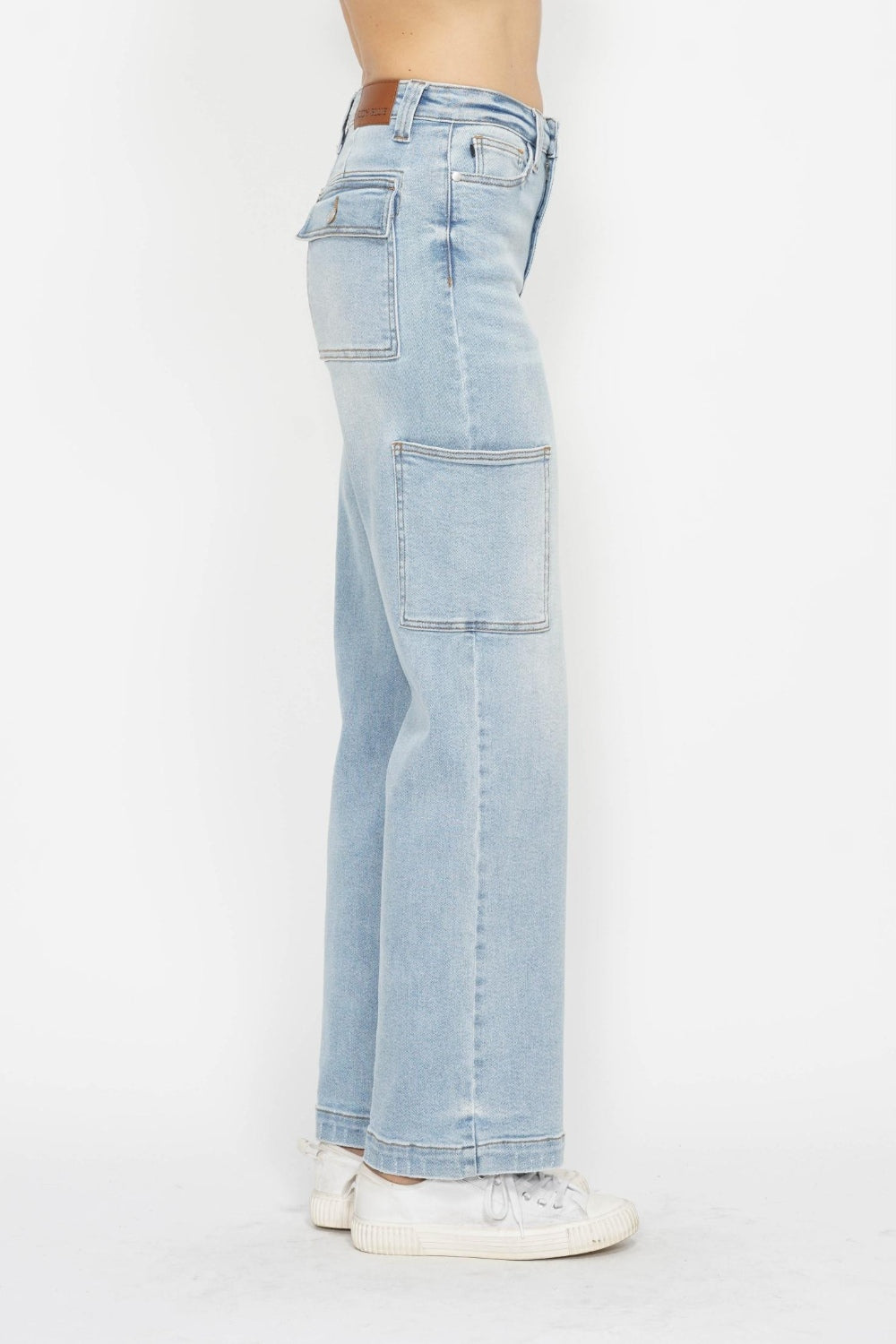 Judy Blue Full Size High Waist Straight Cargo Jeans Trendsi