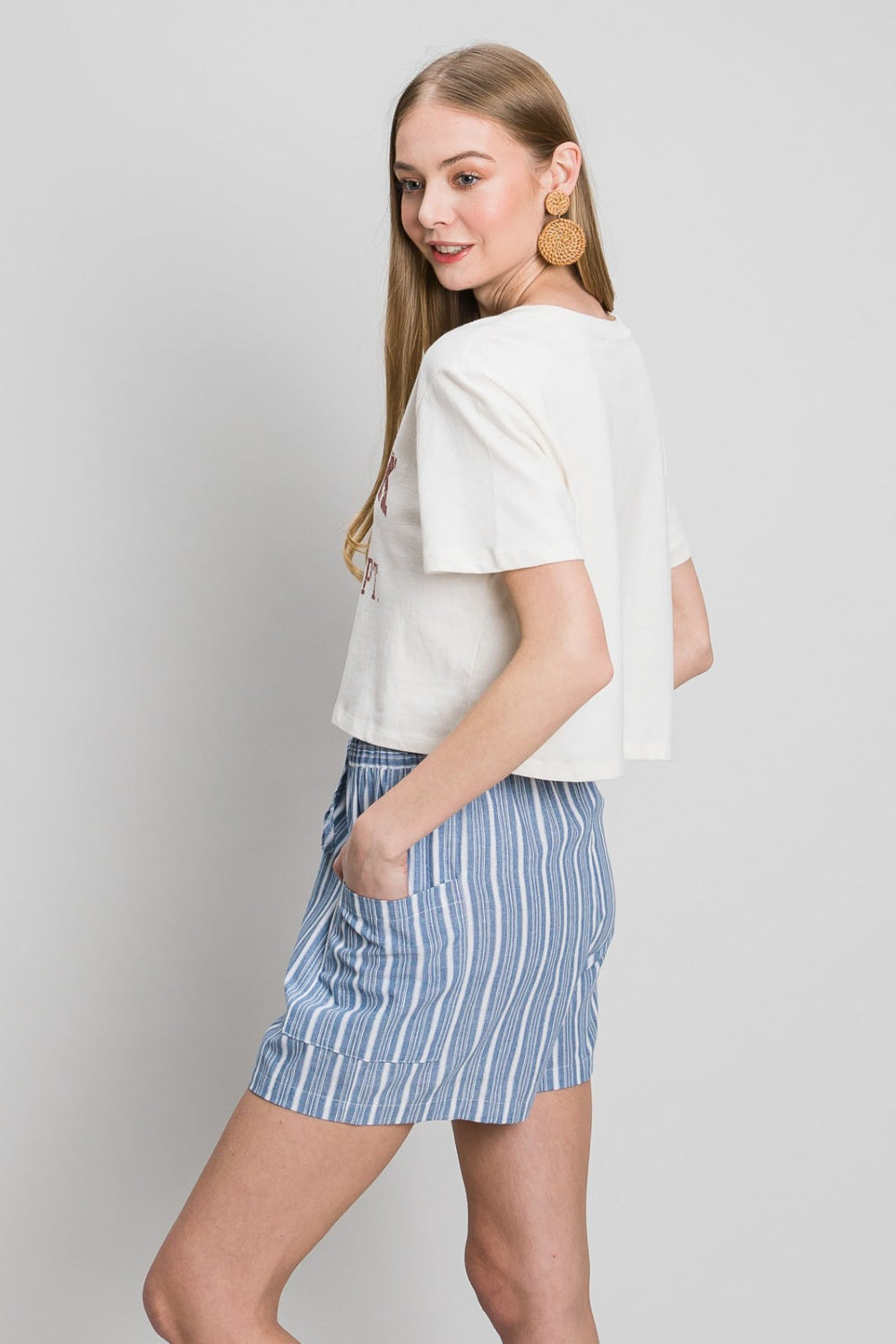 Cotton Bleu by Nu Label Yarn Dye Striped Shorts - Shop All Around Divas