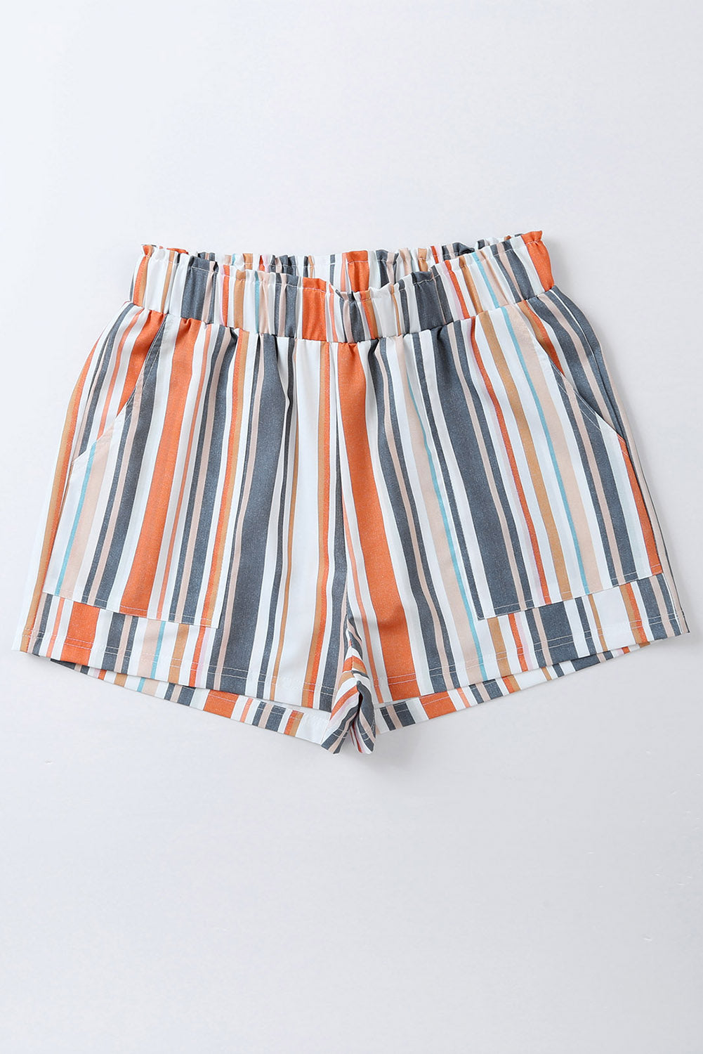 Striped Elastic Waist Shorts - Shop All Around Divas