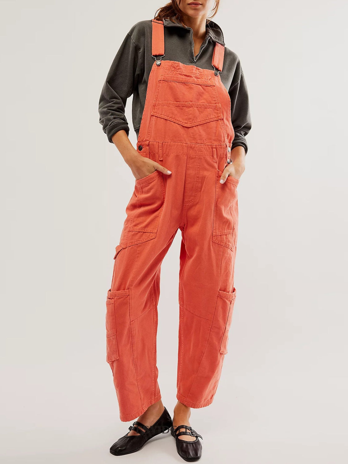 Pocketed Wide Strap Denim Overalls - 4 Colors Trendsi