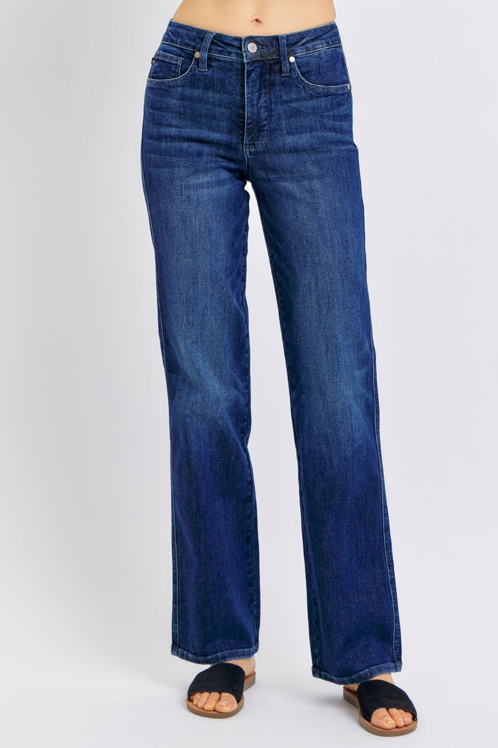 Vienna Judy Blue Full Size High Waist Tummy Control Straight Jeans Trendsi